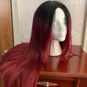 Ladies Blk to Burgundy Hombre Synthetic Wig - New